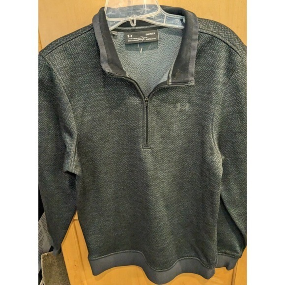 Under Armour Mens Coldgear 1/2 Zip shell/‎ Fleece Athletic Sweatshirt Small FLAW